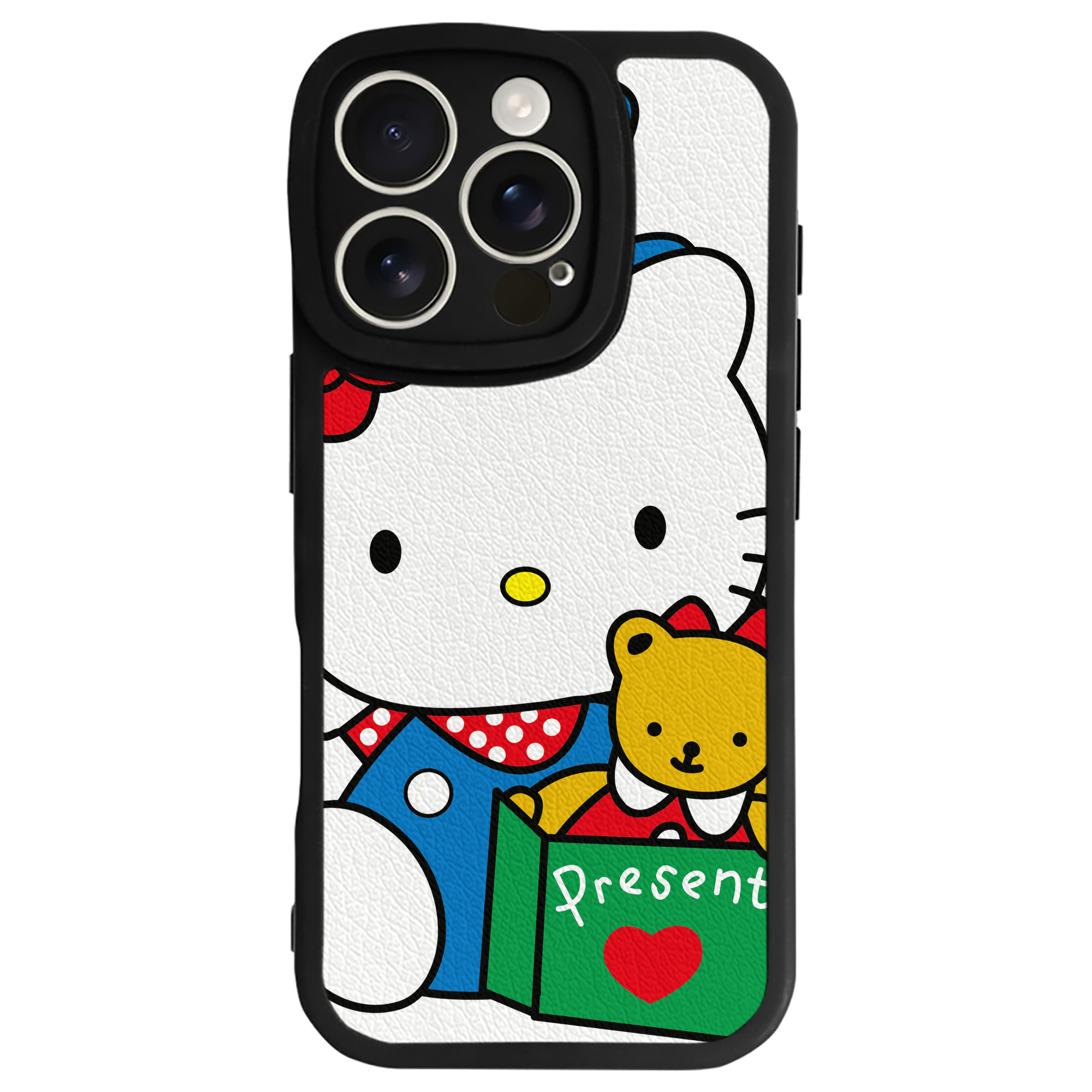 （画像用） Hello Kitty ハローキティ 【iPhone 16シリーズ対応】シリコンスマホケース（レザー調） 材質：シリコン